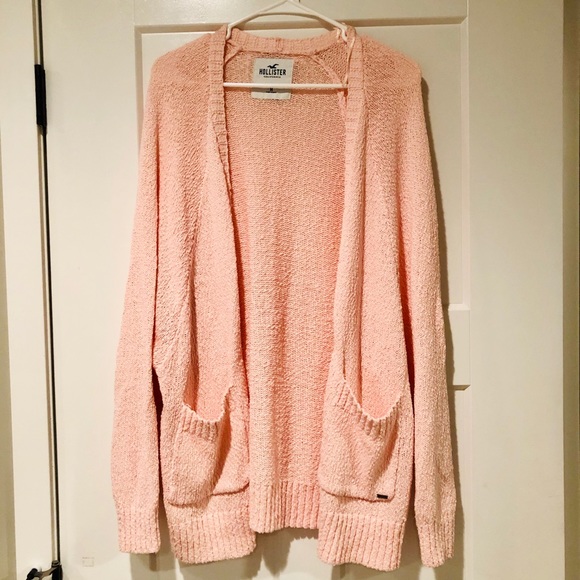 Hollister Sweaters - Pink Oversized Hollister Knitted Cardigan